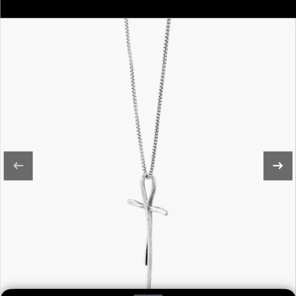 Organic Cross Pendant Necklace - Picture 2 of 8